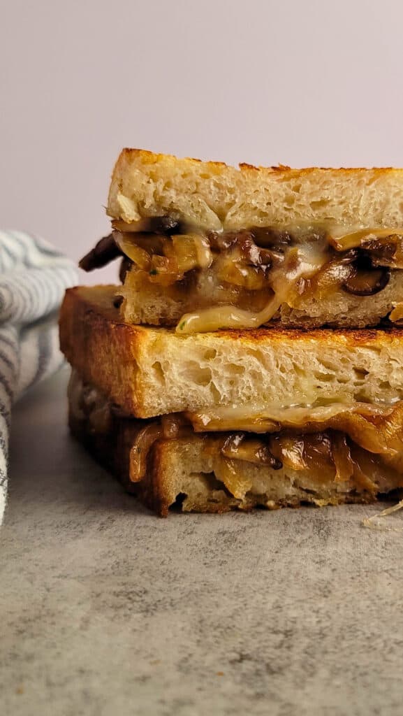 Caramelized Onion and Mushroom Grilled Cheese