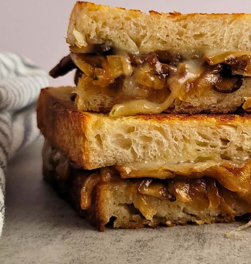 Caramelized Onion and Mushroom Grilled Cheese