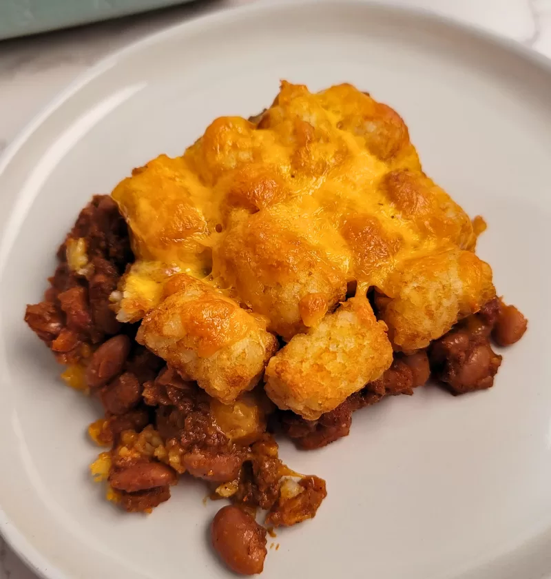 Chili Cheese Tater Tot Casserole