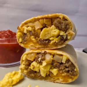 Finished Freezer Breakfast Burritos.