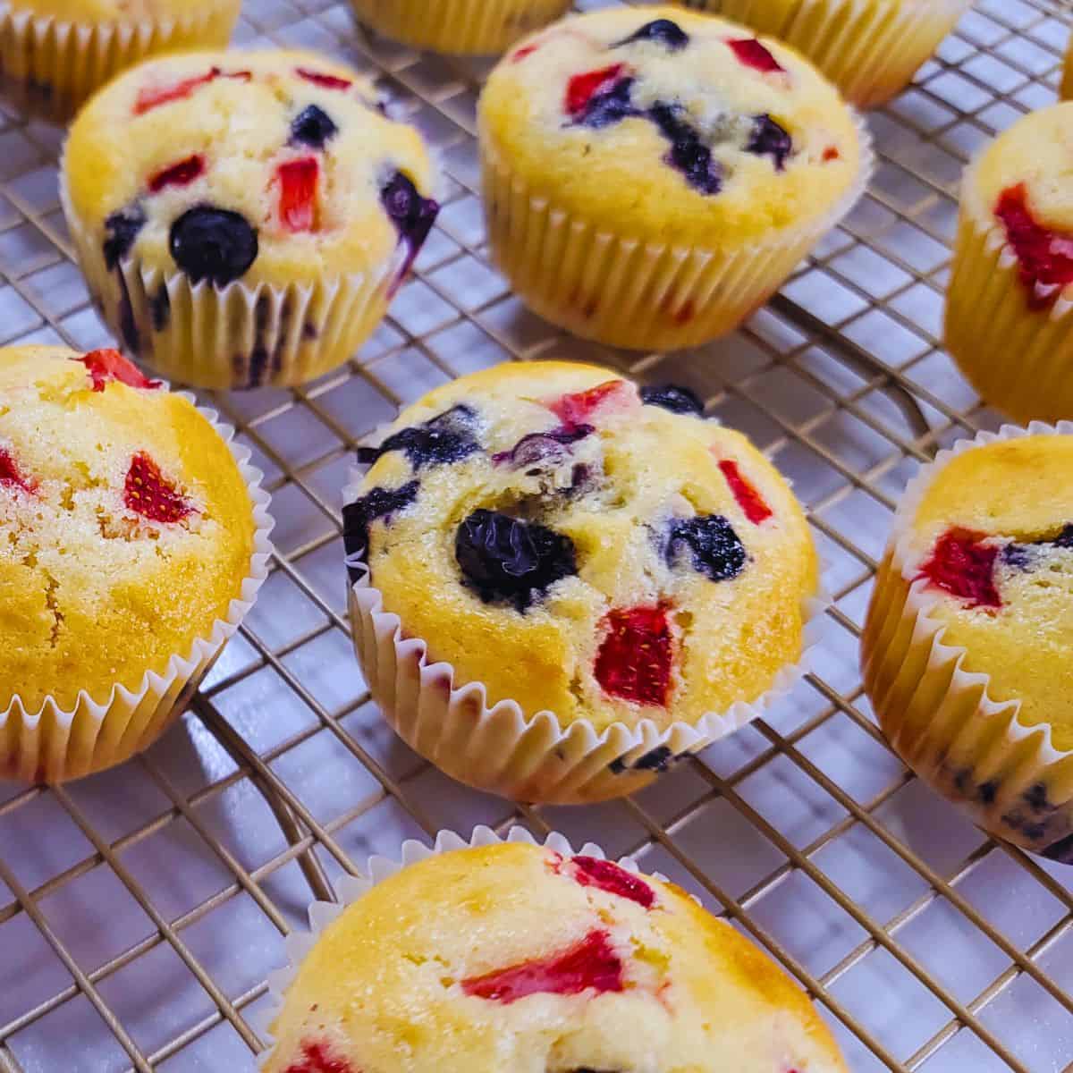 Strawberry Blueberry Muffins