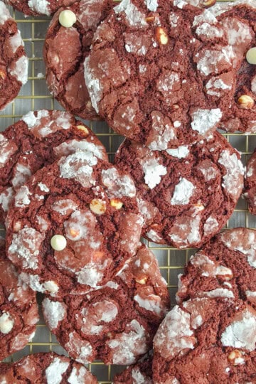 Red Velvet Crinkle Cookies