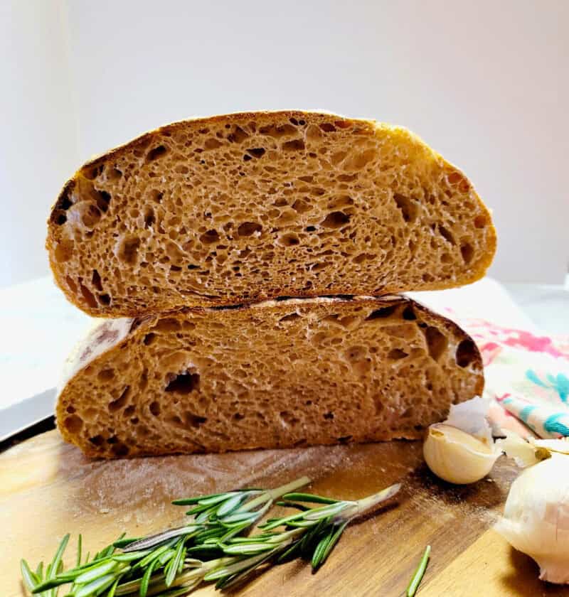 Roasted Garlic and Rosemary Sourdough Bread