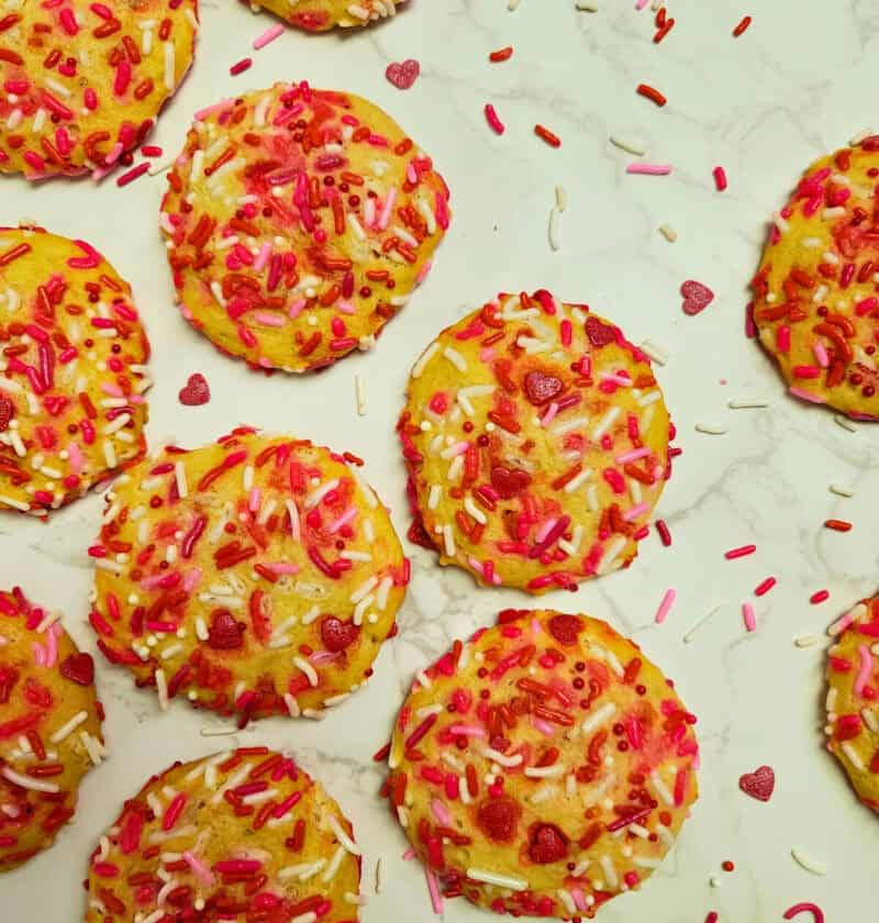 Valentine's Day Sprinkle Cookies