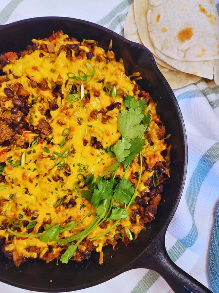 One Pot Cheesy Taco Skillet