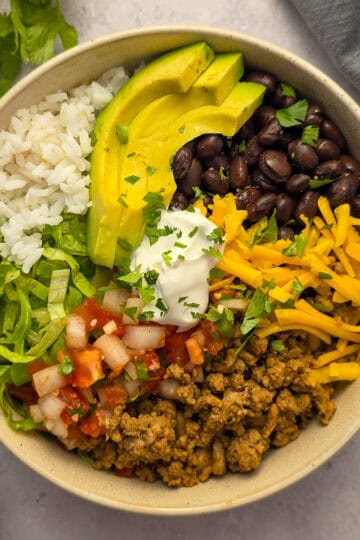 Ground Turkey Taco Bowls