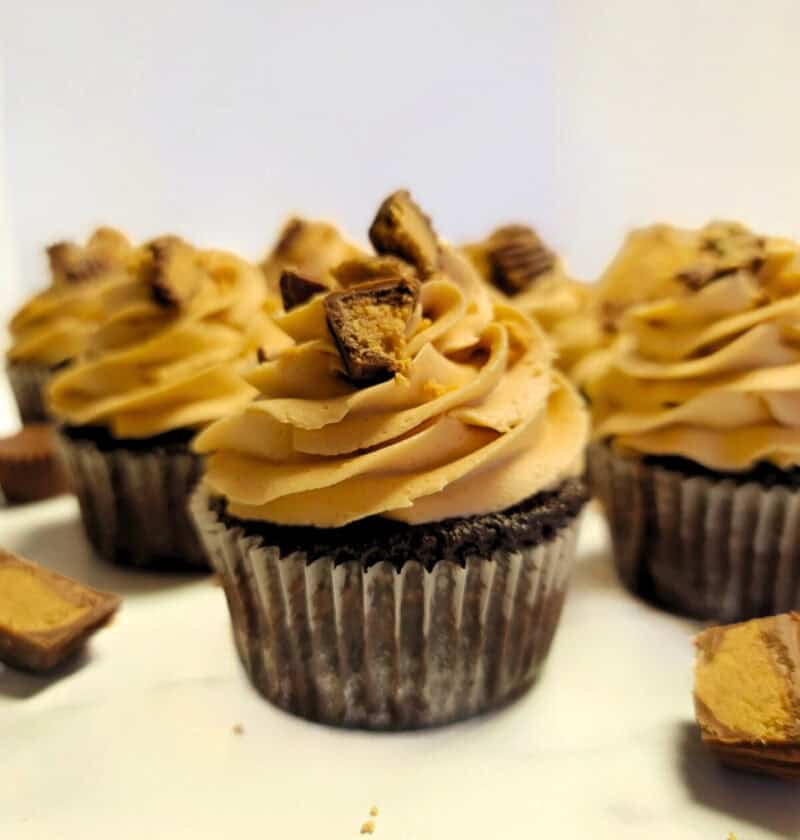 Chocolate Cupcakes with Peanut Butter Frosting