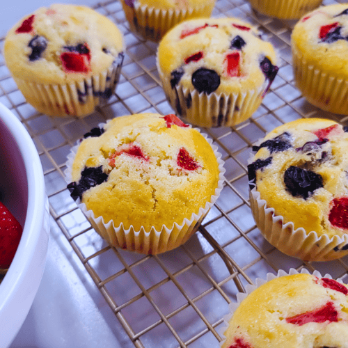 Strawberry Blueberry Muffins