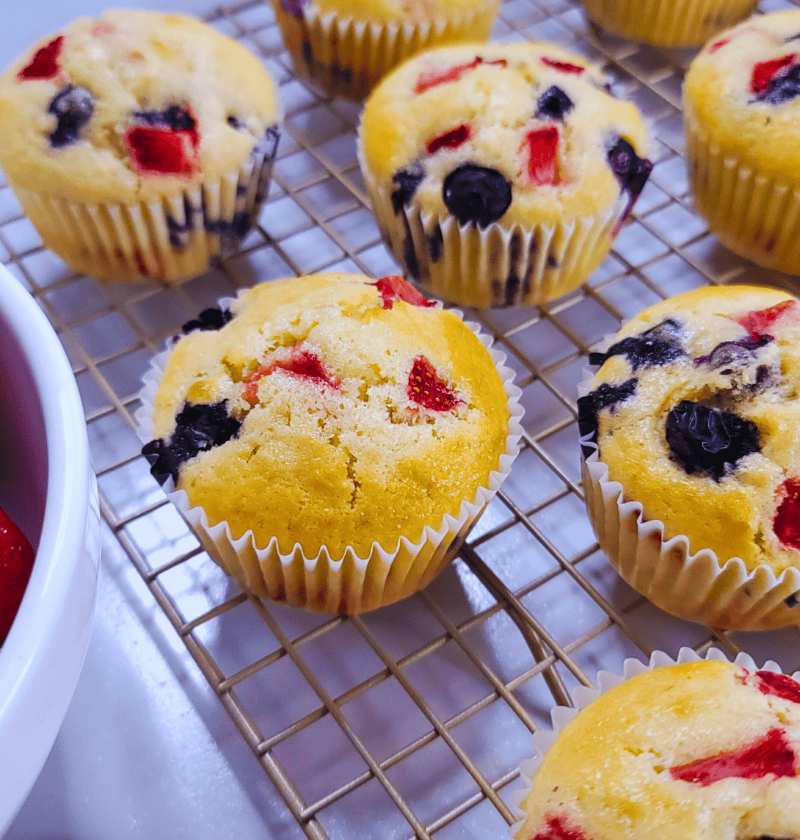 Strawberry Blueberry Muffins