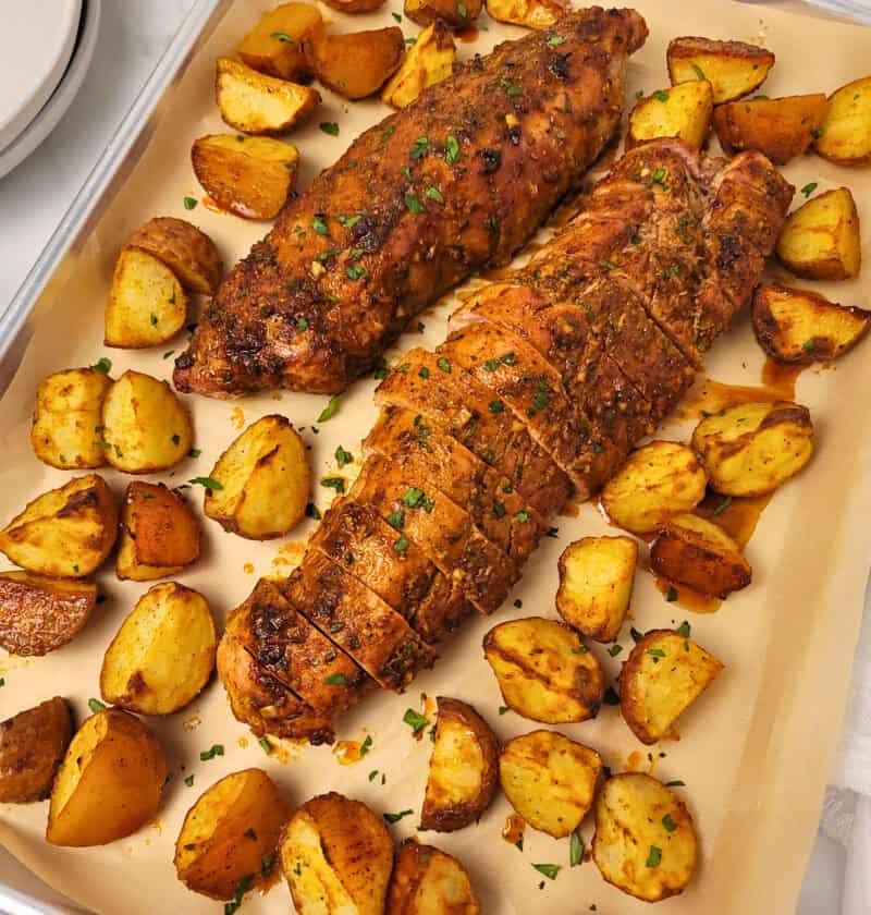 Pork Tenderloin and Potatoes Sheet Pan Dinner