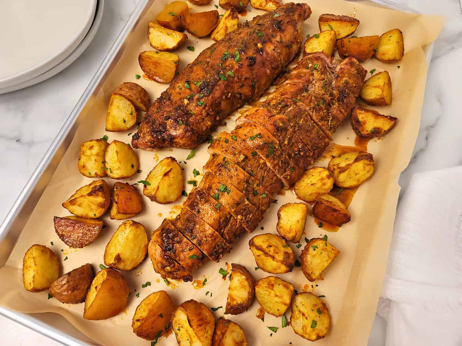 Pork Tenderloin and Potatoes Sheet Pan Dinner