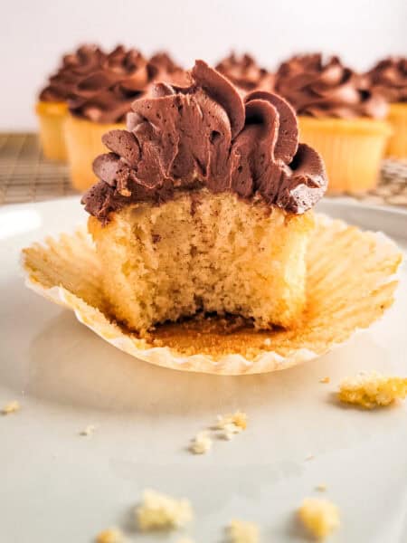 Vanilla Cupcakes with Chocolate Frosting