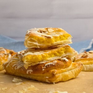 Almond Danishes with puff pastry
