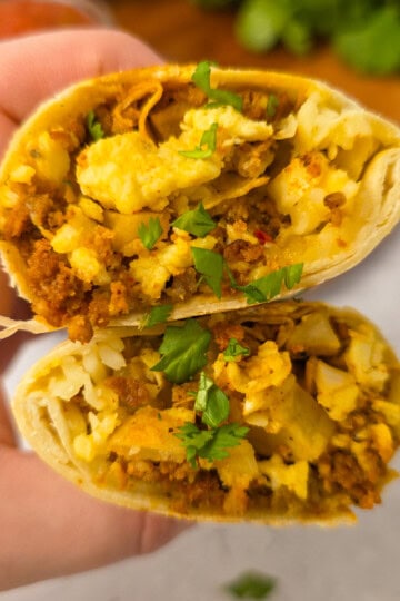 Chorizo and Potato Breakfast Burritos
